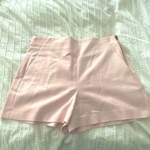 Blush pink high waisted shorts with side zipper